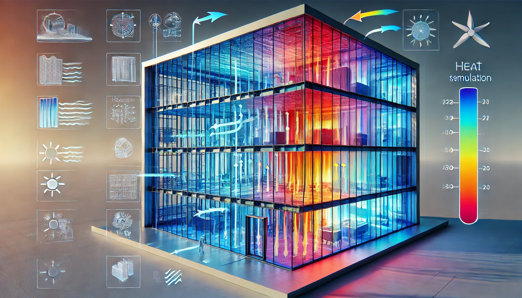Darstellung Geb&auml;ude als thermischer Simulation